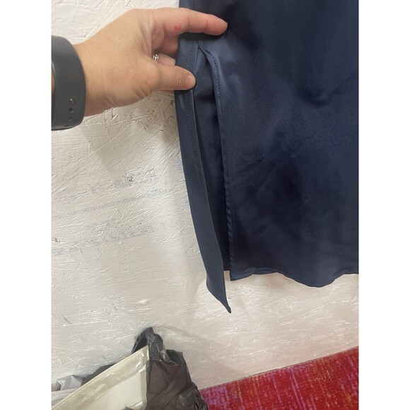 NEW Zara Blue Cut Out Satin Effect Dress Medium 1165/213 Holiday Cocktail - Picture 5 of 9